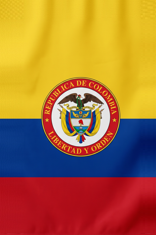 PREMIUM COLOMBIAN FLAG WITH CREST