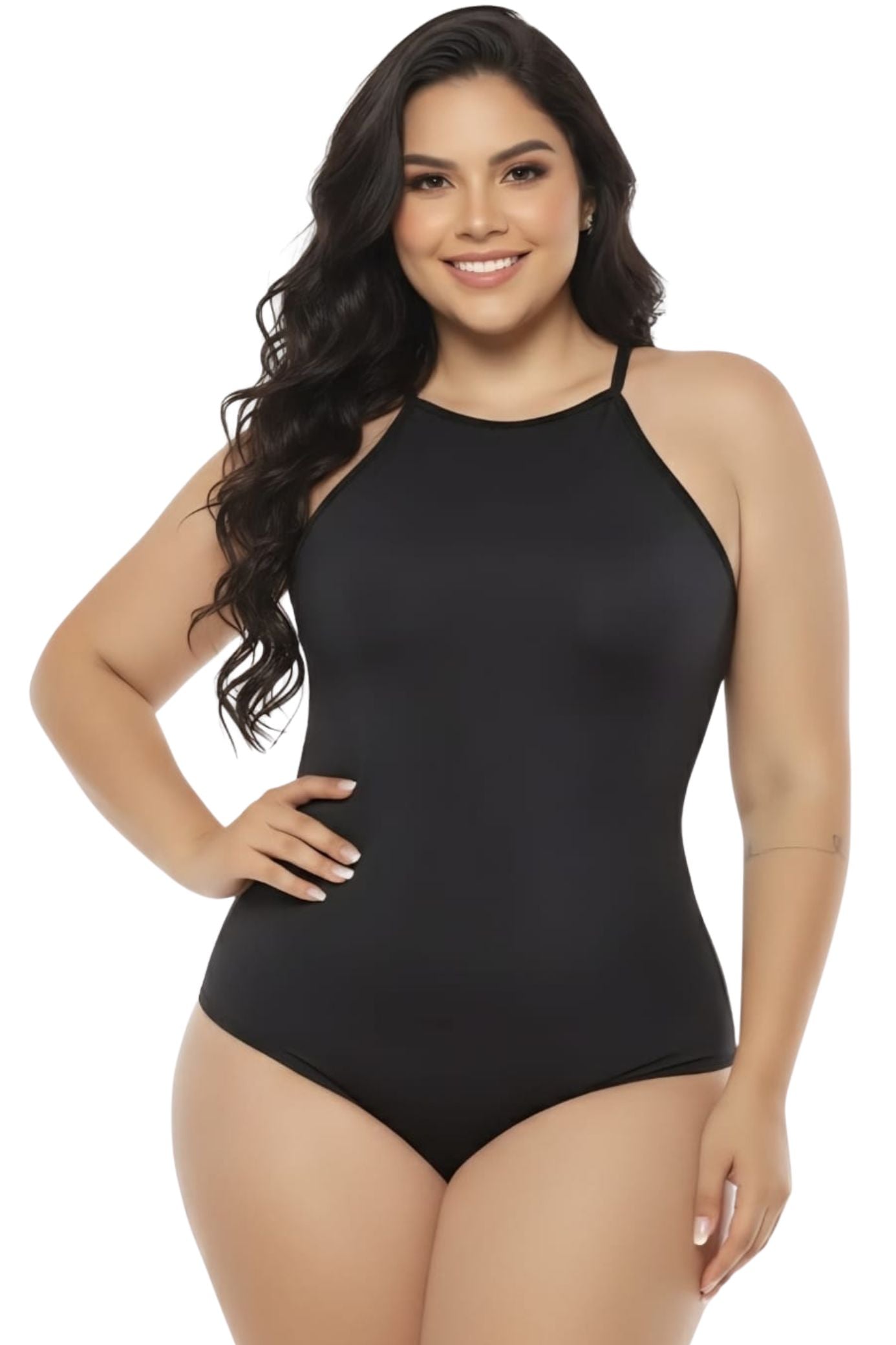 Colombian Black High Neck Halter Sleeveless Body Slimmer 180