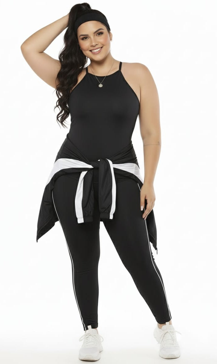 Colombian Black High Neck Halter Sleeveless Body Slimmer 180