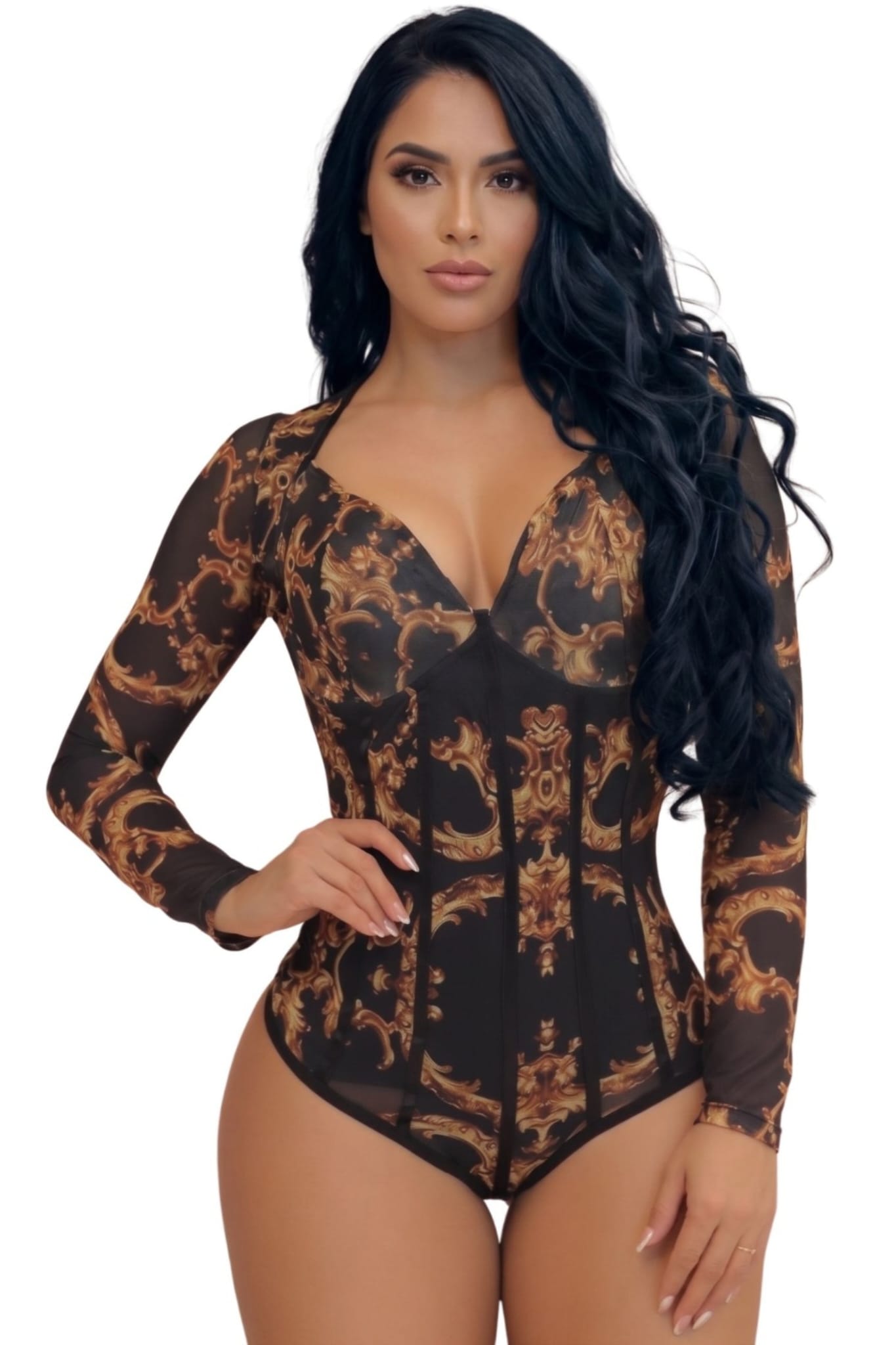 Colombian Gold Baroque Mesh Corset Body Slimmer 9289